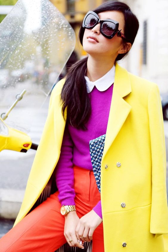 jaune look colorblock